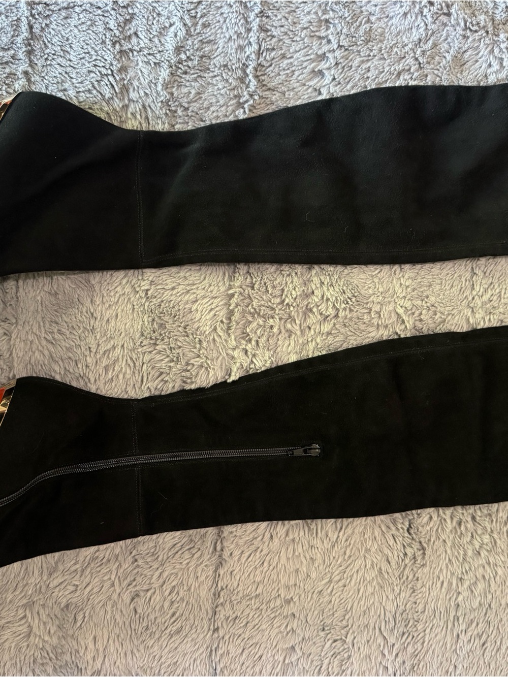 Givenchy Black Over-The-Knee Suede Boots with Multicolor Sculpted Heels - Picture 6 of 9